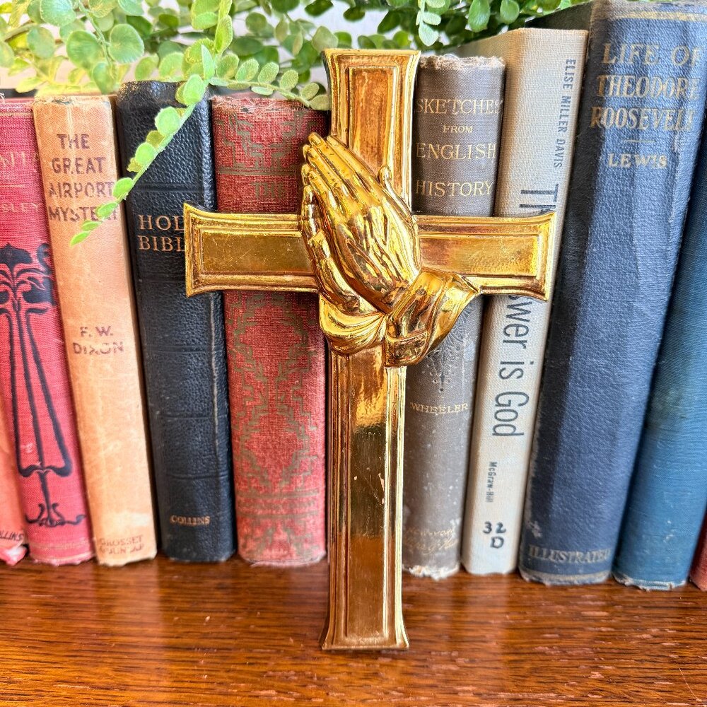 MCM Gold Praying Hands Cross